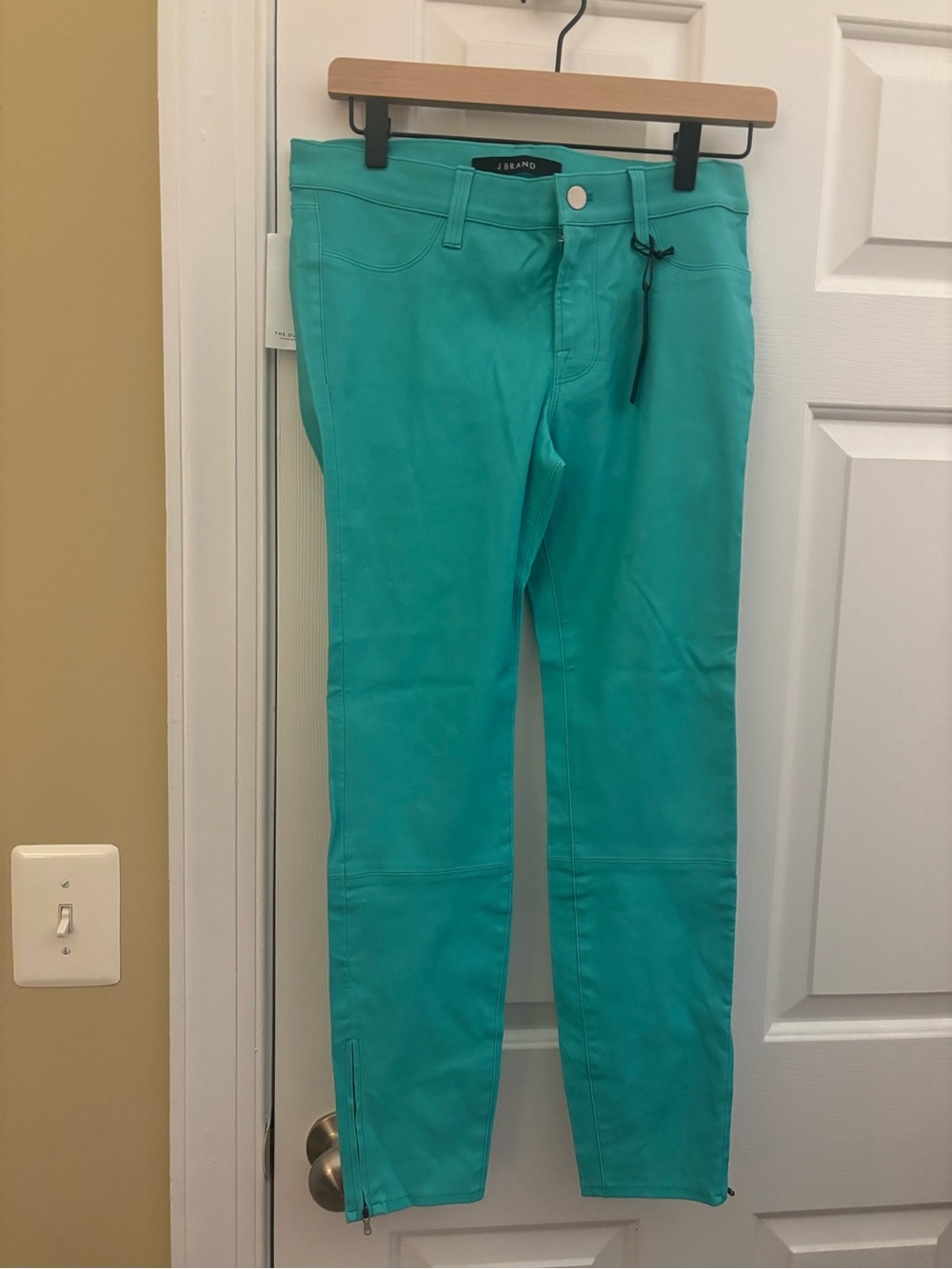 J Brand Turquoise 100% Genuine Leather Pants Teal New